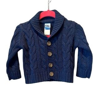 Little Lad Boy’s Cable Knit Sweater Cardigan Blue Size 6-9 Months